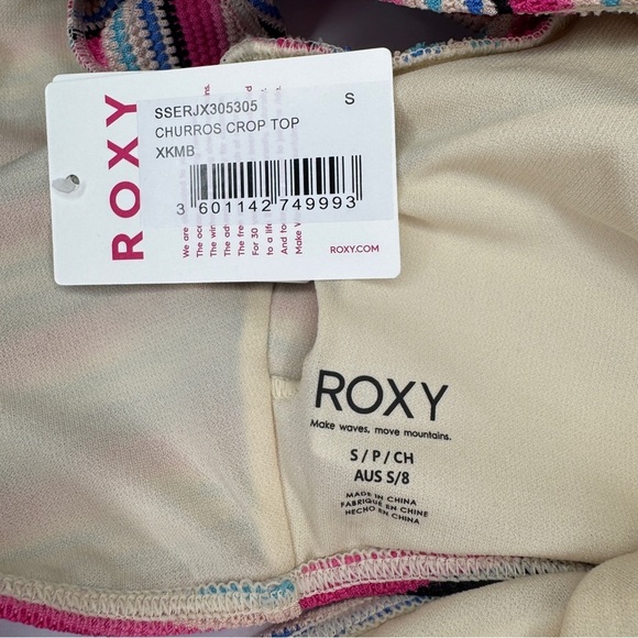 Roxy Churros Crop Top & High Waist Shorty Bikini Set | Size S | NWT - Picture 7 of 8